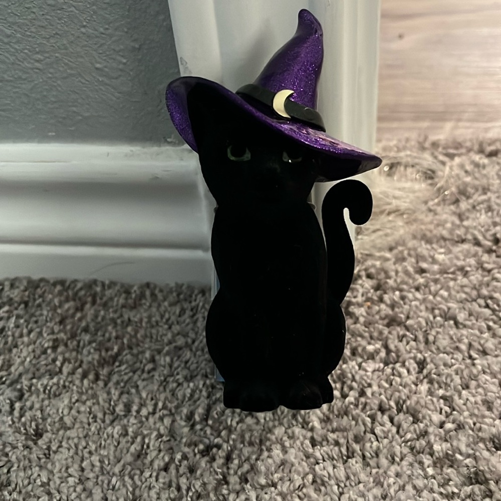 Vintage bath and body Halloween black cat wallflower night light new
